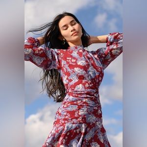 Yumi Kim Daniela Mini Dress Burgundy/blue Sz M